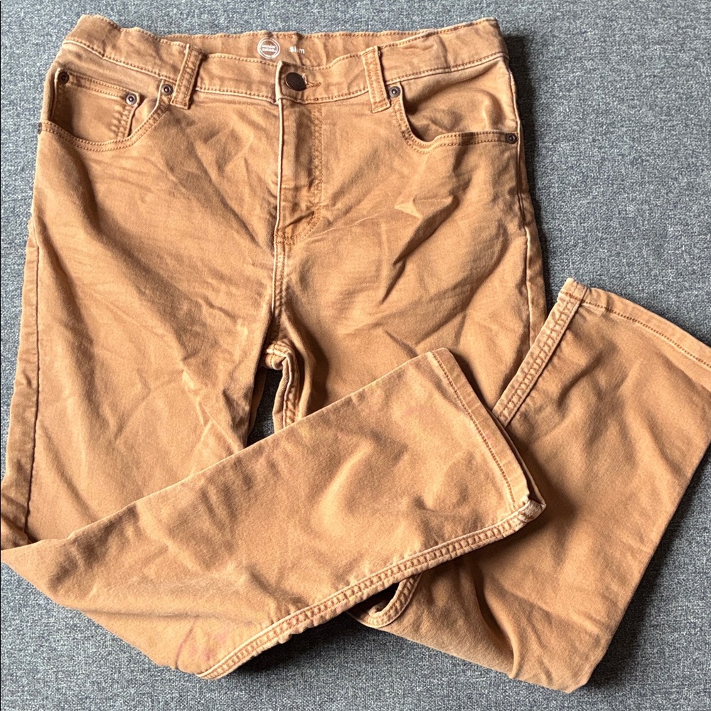 Wonder Nation Boys 14 Husky Khaki Chinos